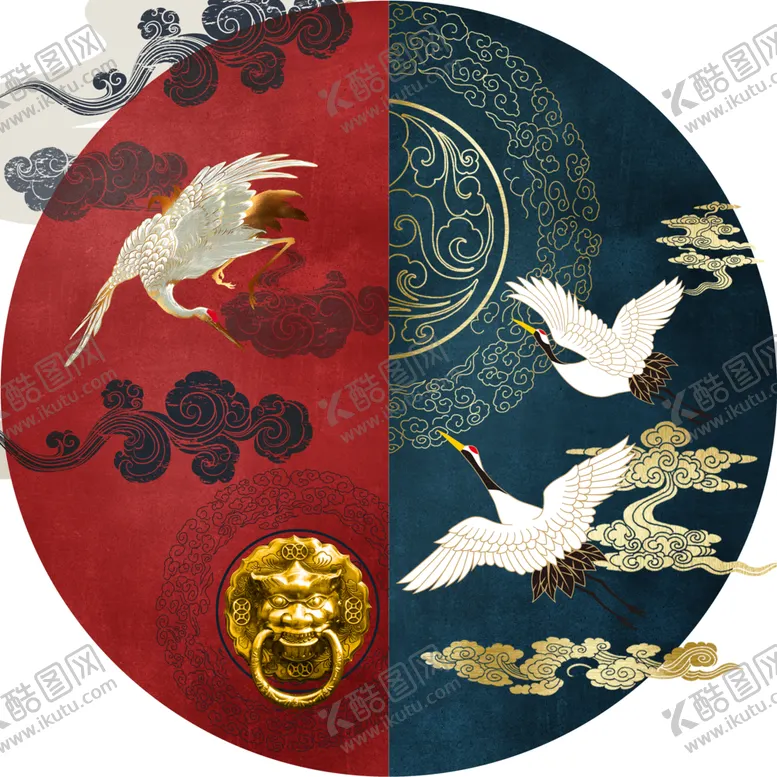编号：84603606160739318856【酷图网】源文件下载-古典国潮宫殿复古宫廷装饰画