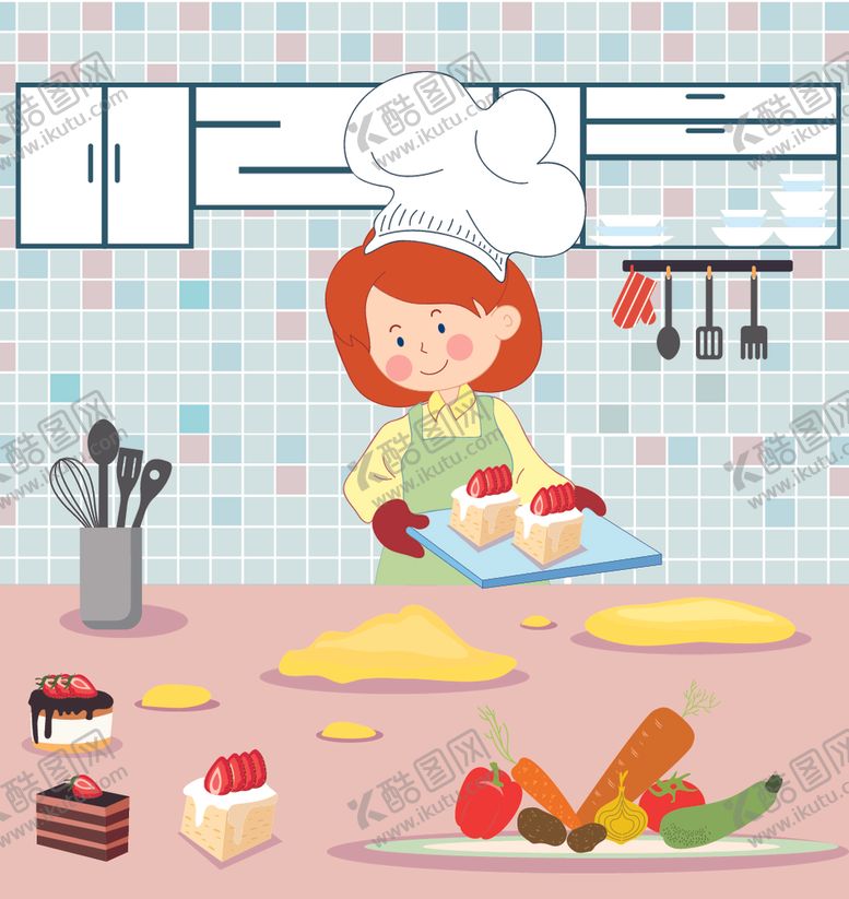 编号：33741910011033388807【酷图网】源文件下载-餐饮烹饪主题卡通插画