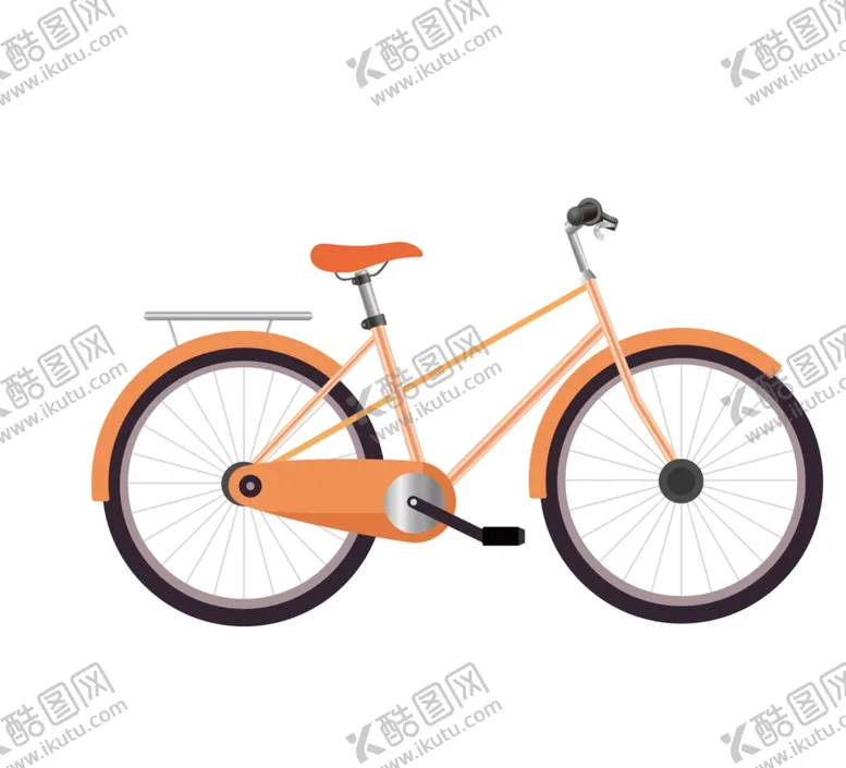 编号：25907903141825207119【酷图网】源文件下载-橘色自行车插画