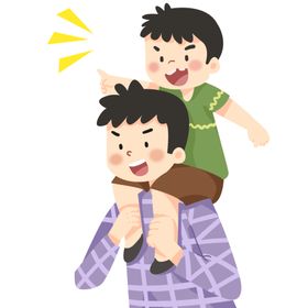 父亲节亲子插画png素材