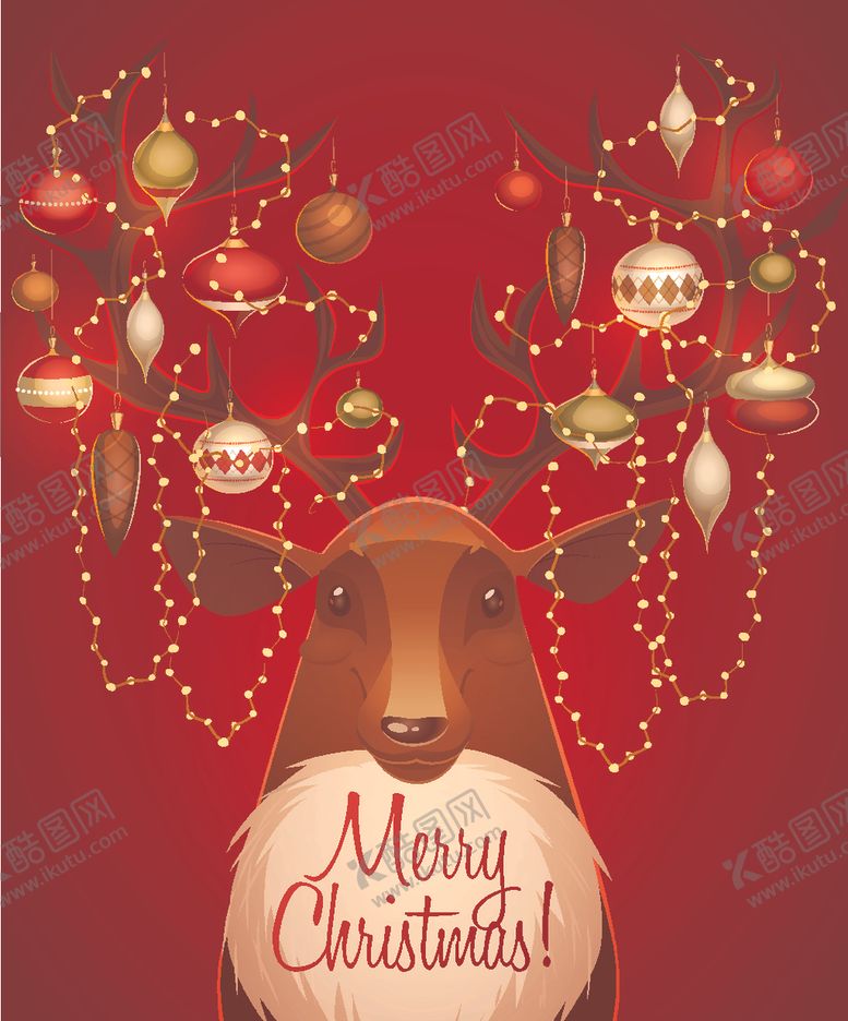 编号：16836910301031509277【酷图网】源文件下载-圣诞节麋鹿卡通可爱创意素材背景