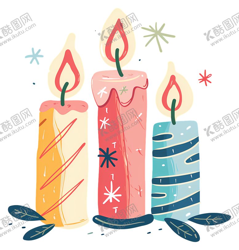 编号：22643701270323114749【酷图网】源文件下载-彩色卡通蜡烛