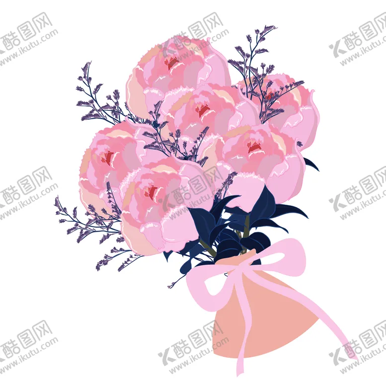 编号：65720301251214018429【酷图网】源文件下载-玫瑰花束粉色玫瑰