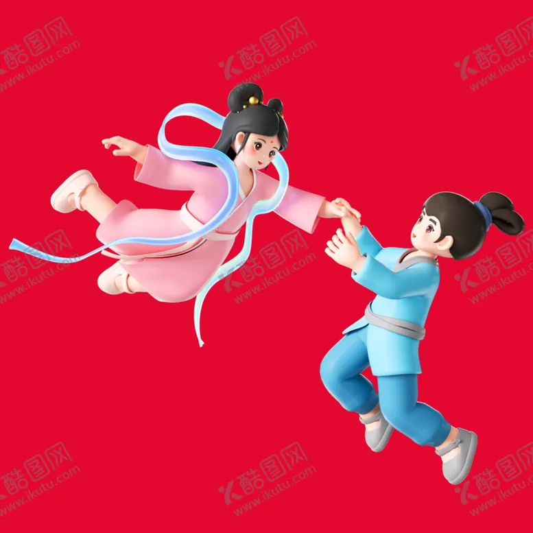 编号：57357601170341334201【酷图网】源文件下载-手绘牛郎织女
