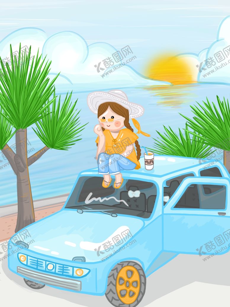 编号：70081709191642038457【酷图网】源文件下载-独自去旅行海边的女孩