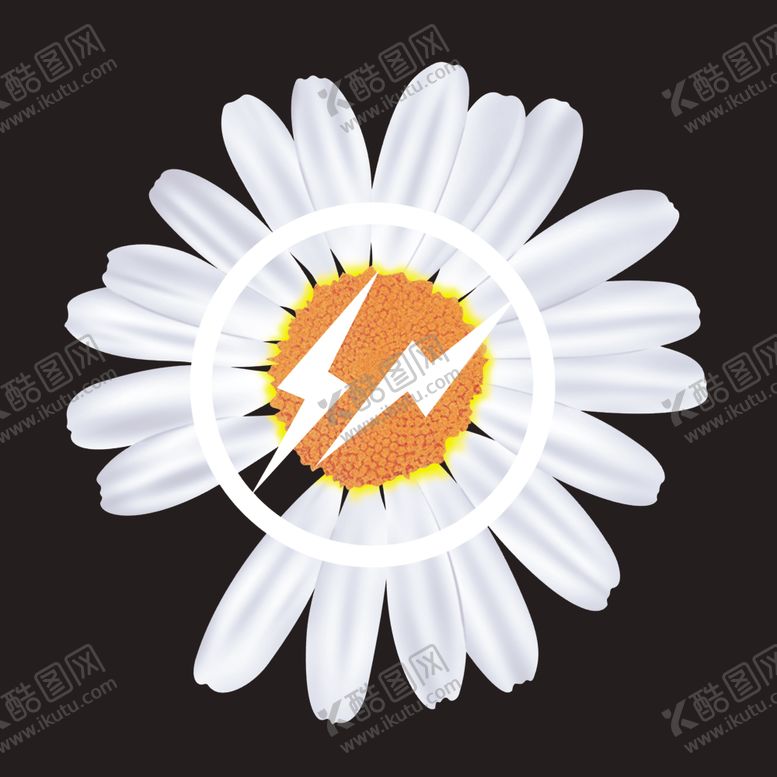 编号：95204709151648284787【酷图网】源文件下载-分层闪电菊花直喷图白色黑底