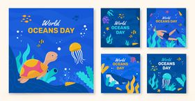海洋主题卡通风格横幅海报