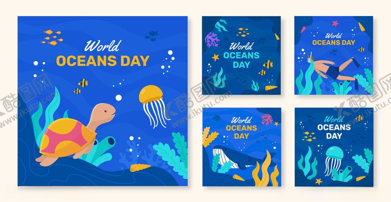 编号：83739910210910195261【酷图网】源文件下载-海洋主题卡通风格横幅海报