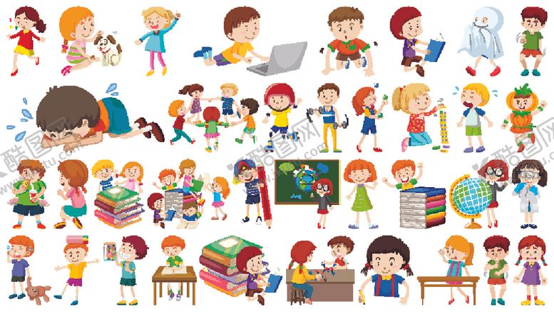 编号：22632804250131594866【酷图网】源文件下载-卡通儿童集合