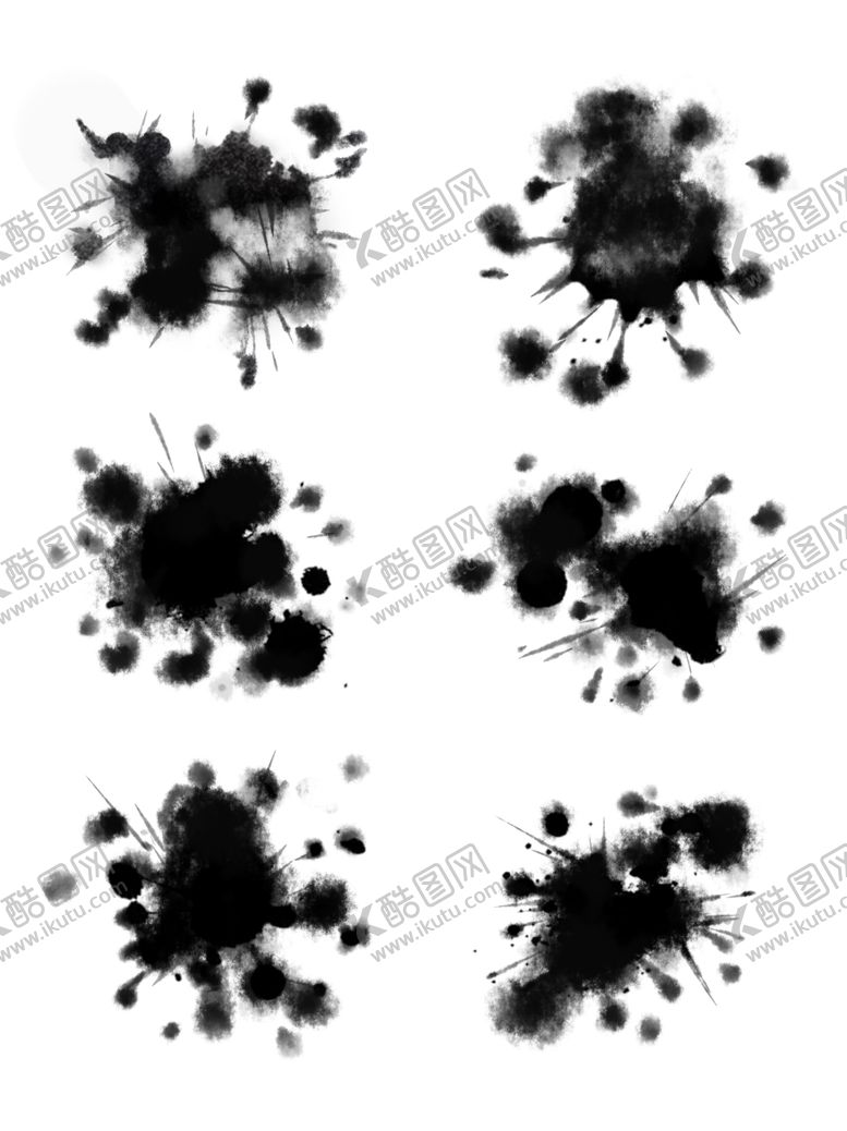 编号：44087309300408499802【酷图网】源文件下载-水墨素材毛笔画素材墨迹素材