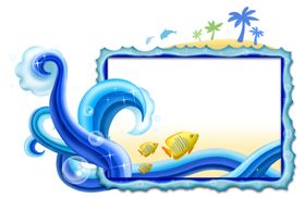 海浪边框背景