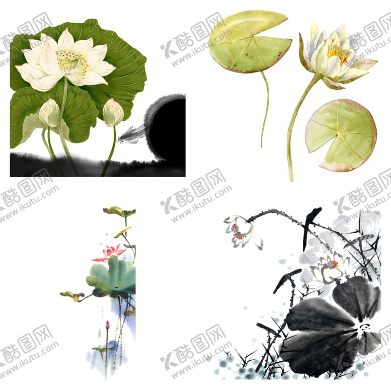 编号：53396901180108035254【酷图网】源文件下载-水墨荷花