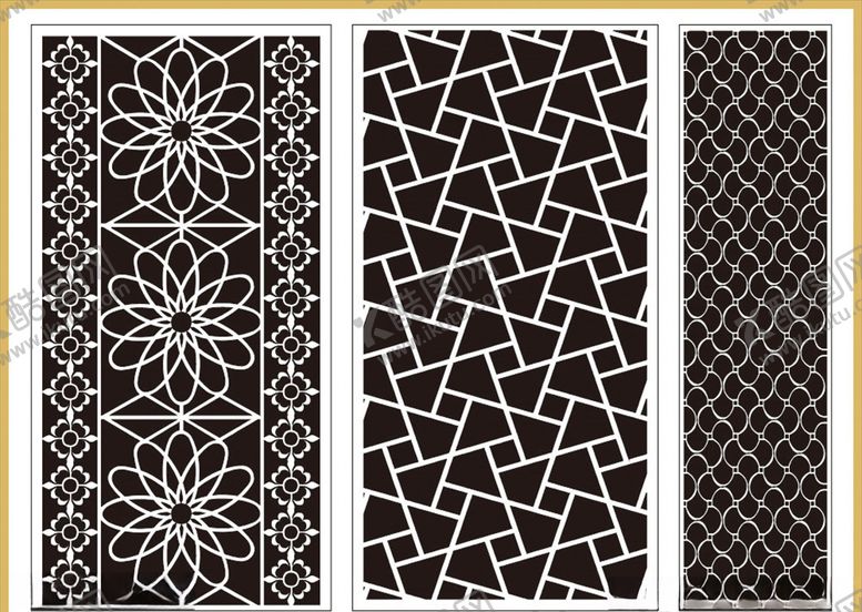 编号：86615710210144275484【酷图网】源文件下载-装饰雕花镂空花纹装修图案