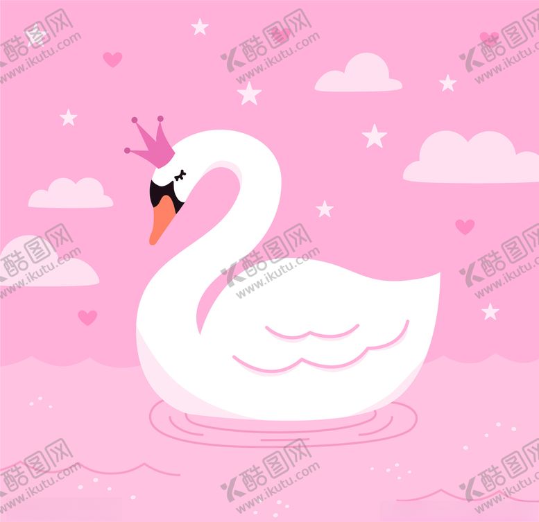 编号：58823510231755387882【酷图网】源文件下载-矢量手绘天鹅