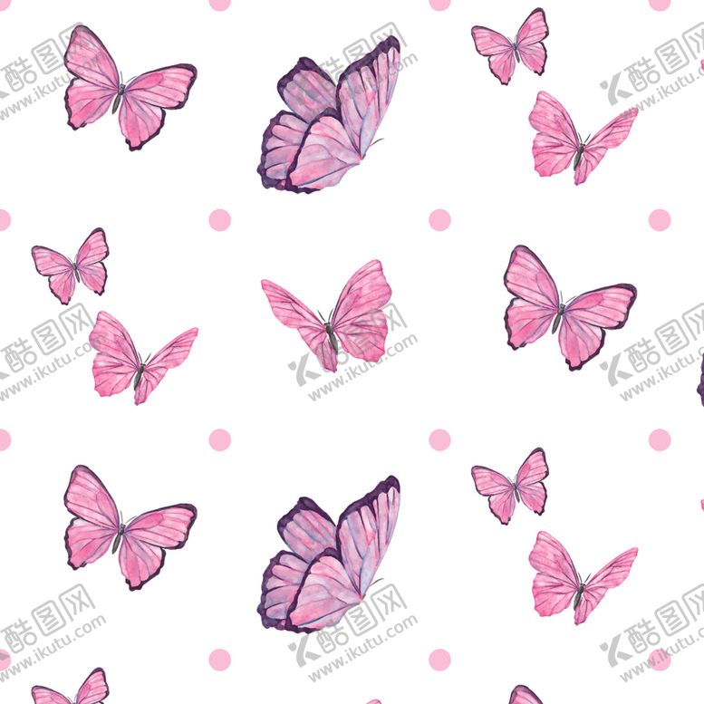 编号：80786210161139387114【酷图网】源文件下载-手绘花草蝴蝶背景图片