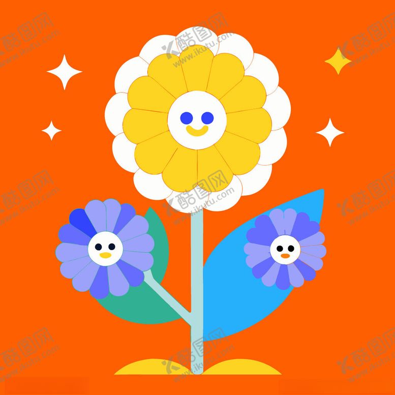 编号：57924202230440554551【酷图网】源文件下载-可爱卡通花朵插画