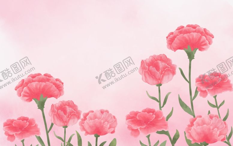 编号：93339302200212332049【酷图网】源文件下载-母亲节康乃馨粉色花朵插画