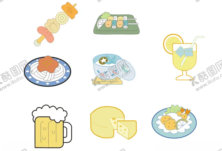 编号：26130102192347497244【酷图网】源文件下载-快餐食品失量图