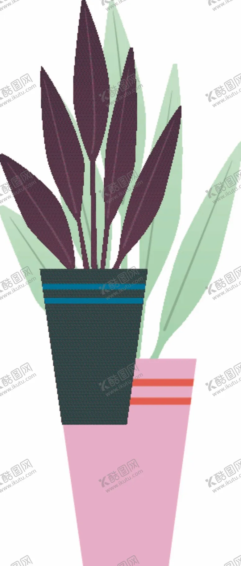 编号：55497411230638344048【酷图网】源文件下载-手绘家居植物矢量素材