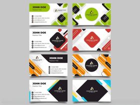 多彩几何风格名片设计