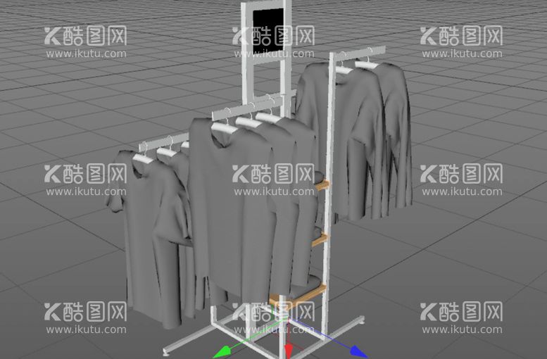 编号：65351801130516018240【酷图网】源文件下载-C4D模型超市服装货架