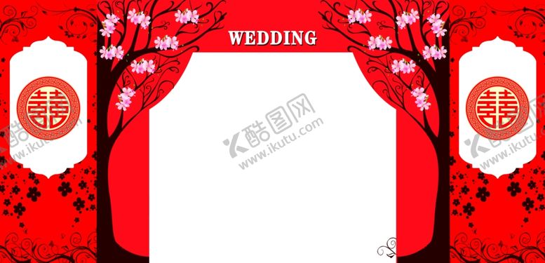 编号：19801509191109228042【酷图网】源文件下载-红色简约婚礼背景