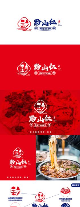 贵州牛羊肉米粉餐饮品牌logo