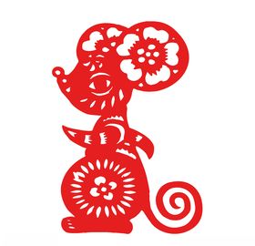 鼠年剪纸风格