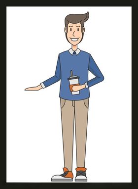 手绘男人男孩卡通动画卡通动画