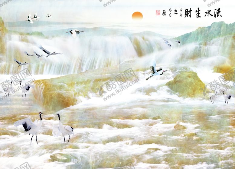 编号：23386506170600407939【酷图网】源文件下载-山水画背景墙