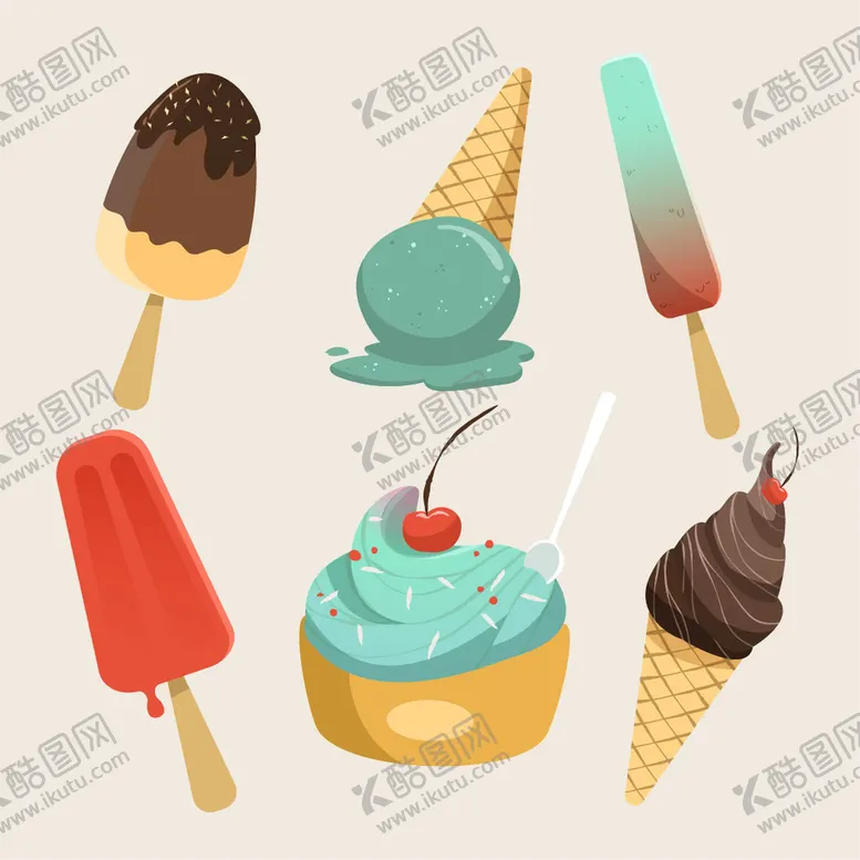 编号：63495809200601594085【酷图网】源文件下载-卡通冰淇淋