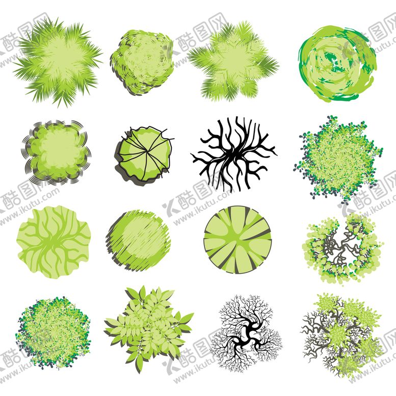 编号：96520809150257010153【酷图网】源文件下载-植物平面图彩平图