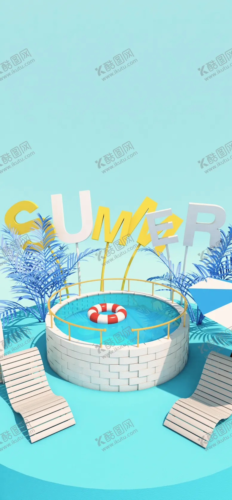 编号：78658406301638281478【酷图网】源文件下载-卡通海洋沙滩天空海岛背景