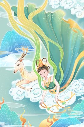 中国风海报墨迹宣传意境装饰画