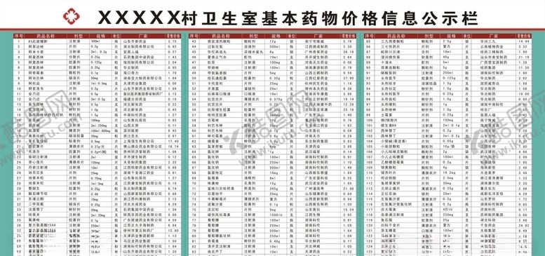 编号：51145609280227317572【酷图网】源文件下载-国家基本药物价格信息公示栏