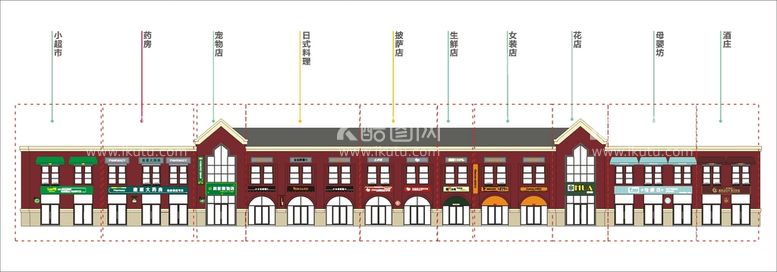 编号：16277712231708195992【酷图网】源文件下载-商业街店铺商铺矢量源文件