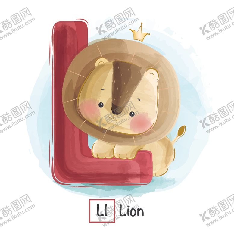 编号：69447510102311418360【酷图网】源文件下载-水彩动物和字母