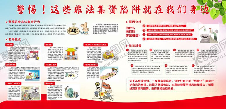编号：55430102281536241227【酷图网】源文件下载-非法集资宣传展板