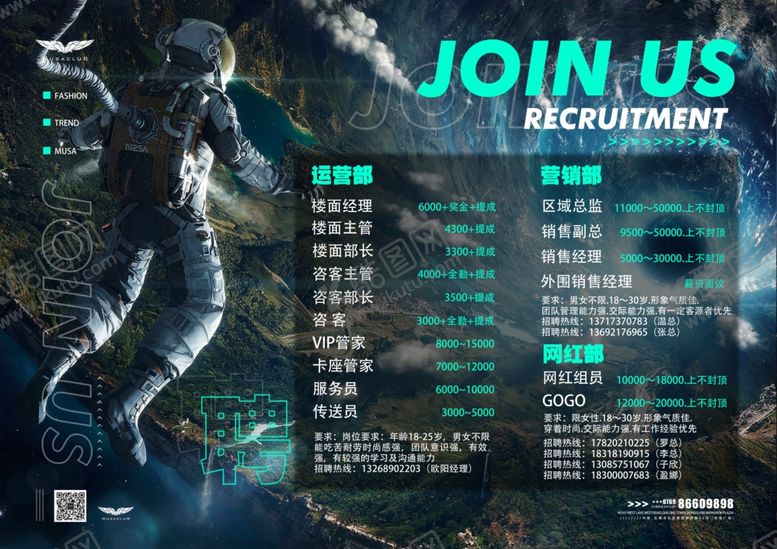 编号：59327107031206429696【酷图网】源文件下载-酒吧宣传单招聘视觉海报