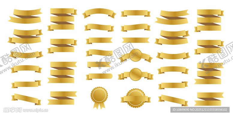 编号：66076112221413071469【酷图网】源文件下载-金色丝带