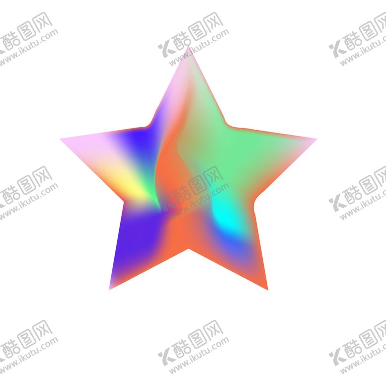 编号：92955307030100304546【酷图网】源文件下载-流体渐变五角星免扣图