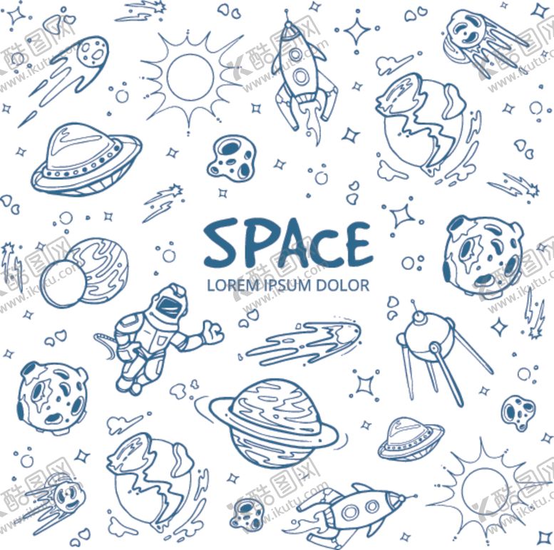 编号：10143609141412111251【酷图网】源文件下载-外太空宇航员主题插画