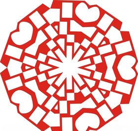六角剪花窗花纸图案背景元素