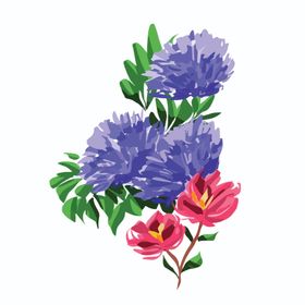 卡通花朵花素材插花