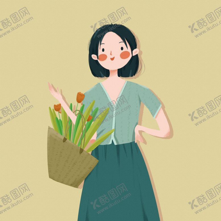 编号：07519309272034366327【酷图网】源文件下载-插画人物母亲妈妈女孩