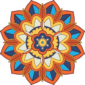 彩色复古花纹