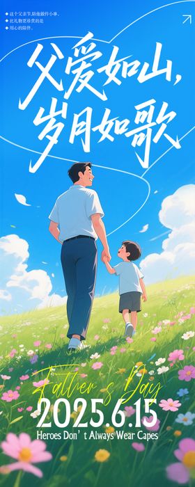 父亲节插画海报
