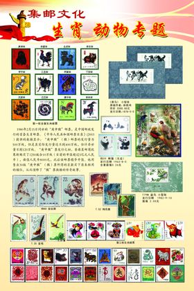集邮生肖票展板