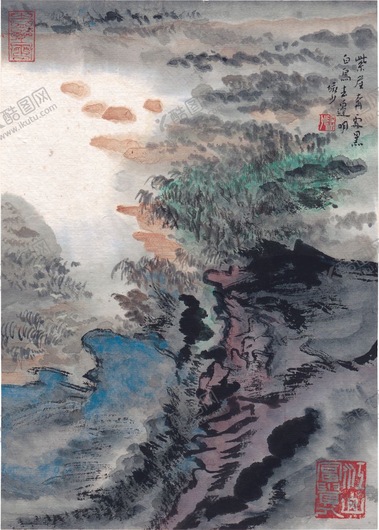 编号：33637106280329082003【酷图网】源文件下载-水墨山水国画