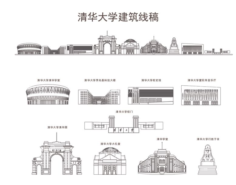 编号：71212512090708551993【酷图网】源文件下载-清华大学建筑线稿